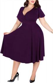 img 2 attached to Chic And Comfortable: Nemidor® Women'S Plus Size Bridesmaid Dress With V-Neckline And Stretchy Material