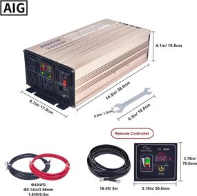 img 1 attached to MWXNE 2000 Watts Power Inverters: Pure Sine Wave Car Power Adapter with LCD Display, Remote Control, 3 Outlets, and Dual 2.4A USB Charging Ports - 12V DC to 110V AC Efficiency at its Best