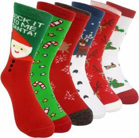 img 4 attached to HSELL Women'S Colorful Cotton Crew Socks - 6 Pairs Fun Casual Holiday Socks For Christmas Gifts And Novelty Wear
