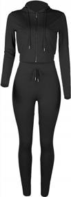 img 2 attached to Ribbed Hoodie And Drawstring Long Pants Women'S Casual Sweatsuit Tracksuit For Sportswear