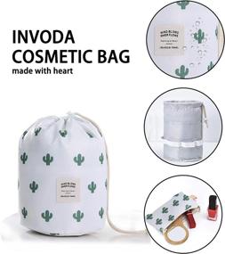 img 2 attached to INVODA Cosmetic Bag Drawstring Makeup Bag Waterproof Toiletry Bag Portable Travel Make Up Bag Ideal Gifts For Women Gril