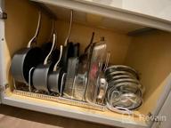 img 1 attached to Expandable Pot And Pan Organizer Rack For Kitchen Cabinets - Holds 10+ Pans And Pots With Adjustable Compartments And Lid Holder - White Bakeware Organizer Rack review by Dan Cramer