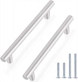 img 4 attached to Upgrade Your Cabinets With Gobrico'S Brushed Nickel T Bar Pulls - 50 Pack Of Stainless Steel Kitchen Cabinet Handles With 5" Hole Centers And 7.5" Overall Length