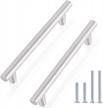upgrade your cabinets with gobrico's brushed nickel t bar pulls - 50 pack of stainless steel kitchen cabinet handles with 5" hole centers and 7.5" overall length logo