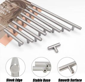 img 1 attached to Upgrade Your Cabinets With Gobrico'S Brushed Nickel T Bar Pulls - 50 Pack Of Stainless Steel Kitchen Cabinet Handles With 5" Hole Centers And 7.5" Overall Length