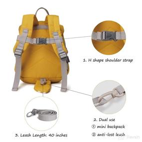 img 2 attached to 🐿️ 1-5 Year Old Toddler Backpack with Anti-Lost Leash - Kid's Baby Walking Safety Harness Mini Cute Travel Bag for Preschool Little Child (Squirrel)