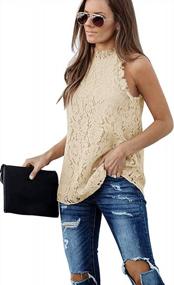 img 3 attached to Women'S Lace Crochet Halter Sleeveless Tank Top Summer Blouse Sexy Hollow Out Shirt
