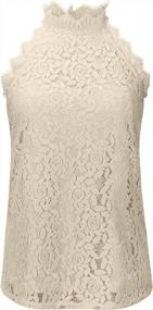 img 1 attached to Women'S Lace Crochet Halter Sleeveless Tank Top Summer Blouse Sexy Hollow Out Shirt