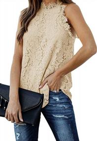 img 4 attached to Women'S Lace Crochet Halter Sleeveless Tank Top Summer Blouse Sexy Hollow Out Shirt