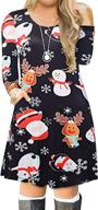 vislily womens christmas patterned flare dresses for women logo