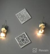 img 1 attached to Farmhouse Wood Wall Art Decor With Remote - Besuerte Rose Bouquet Flowers And LED Fairy Lights XLarge Jacobean Wall Sconces Set Of Two For Home Living Room And Bedroom Decorations review by Trisha Griffin