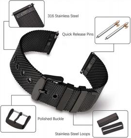 img 1 attached to Upgrade Your Watch With WOCCI Metal Mesh Bands: Quick Release Replacement Straps For Men And Women In 6 Sizes