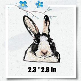 img 2 attached to 2Pcs Embroidered Rabbit Iron On Patches, Sew On Applique Patch For Men, Women & Kids