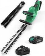 20v 2.0ah cordless hedge trimmer with quick charger - dual action blade, electric bush trimmer for efficient gardening - ideal for shrubbery, bush lawn, and garden maintenance logo
