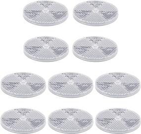 img 4 attached to 🚦 Enhance Safety with 10 Pack Front Reflectors for Driveway Fence Gates, Trailers, Automobiles, Boats, Mailboxes - White with Center Mounting Hole