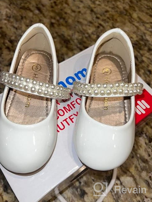 img 1 attached to Hehainom Toddler Little Ballet Patent Girls' 🩰 Flats: Stylish & Supportive Shoes for your Little Dancer review by Brooke Black