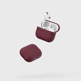 img 3 attached to Protect And Display Your Airpods Pro With UPPERCASE Designs NimbleShell Premium Silicone Case And Built-In Vertical Stand - Burgundy