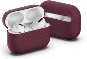 img 4 attached to Protect And Display Your Airpods Pro With UPPERCASE Designs NimbleShell Premium Silicone Case And Built-In Vertical Stand - Burgundy