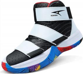 img 4 attached to Youth Mid-Top Basketball Shoes For Big Kids - Non-Slip Sport Trainer Sneakers For Boys And Girls By ASHION