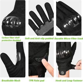 img 1 attached to MOREOK Motorcycle Gloves - Carbon Fiber Knuckle Full-Protection, Touchscreen Compatible, Warm, Dirt Bike Gloves for Men and Women, Motocross Gloves for BMX MX ATV Off-Road Racing