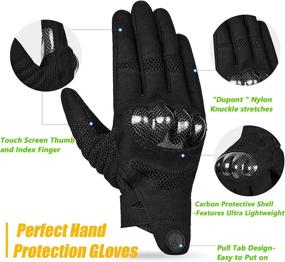 img 2 attached to MOREOK Motorcycle Gloves - Carbon Fiber Knuckle Full-Protection, Touchscreen Compatible, Warm, Dirt Bike Gloves for Men and Women, Motocross Gloves for BMX MX ATV Off-Road Racing