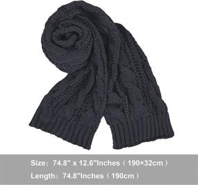 img 2 attached to Women Winter Thick Cable Chunky Women's Accessories ~ Scarves & Wraps