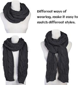 img 1 attached to Women Winter Thick Cable Chunky Women's Accessories ~ Scarves & Wraps