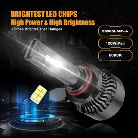 img 3 attached to 9005 HB3 LED Headlight Bulbs 120W 20000LM High Power Super Bright 6000K Cool White CSP Chips Conversion Kit 600% Brighter IP68 Waterproof