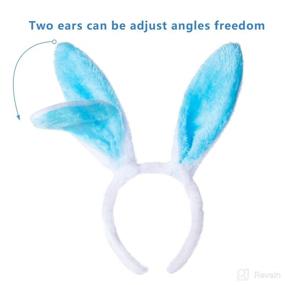 img 3 attached to 🐰 Cute Soft Touch Bunny Ears Headband - Perfect Christmas Rabbit Ears Gift for Children, Kids, and Girls (Blue)