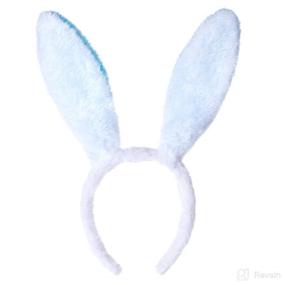 img 2 attached to 🐰 Cute Soft Touch Bunny Ears Headband - Perfect Christmas Rabbit Ears Gift for Children, Kids, and Girls (Blue)