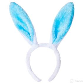 img 4 attached to 🐰 Cute Soft Touch Bunny Ears Headband - Perfect Christmas Rabbit Ears Gift for Children, Kids, and Girls (Blue)
