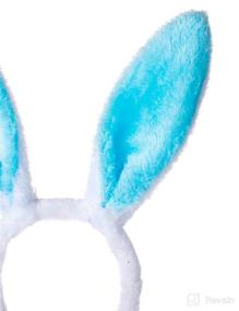 img 1 attached to 🐰 Cute Soft Touch Bunny Ears Headband - Perfect Christmas Rabbit Ears Gift for Children, Kids, and Girls (Blue)
