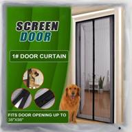 ikstar magnetic screen door - keep bugs out and let cool breeze in - self-sealing magnets - retractable mesh closure - perfect for pets, sliding doors - single panel 38" x 98 logo