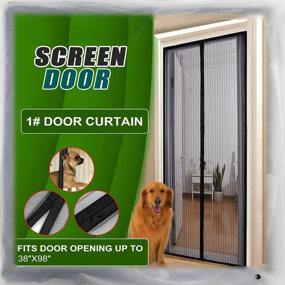 img 4 attached to IKSTAR Magnetic Screen Door - Keep Bugs Out And Let Cool Breeze In - Self-Sealing Magnets - Retractable Mesh Closure - Perfect For Pets, Sliding Doors - Single Panel 38" X 98
