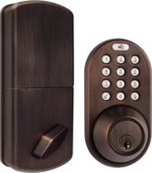 oil rubbed bronze digital deadbolt door lock for exterior doors with electronic keypad - milocks tf-02ob logo