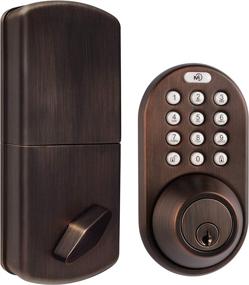 img 4 attached to Масляный бронзовый цифровой дверной замок с засовом для наружных дверей с электронной клавиатурой - MiLocks TF-02OB