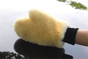 img 1 attached to 🧤 Maxshine Premium Lambswool Car Wash Mitt - Soft and Scrub-Free Sheepskin Wool Glove for Car Detailing