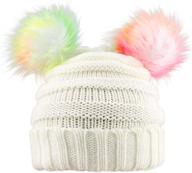 actlati winter knitted beanie colorful girls' accessories ~ cold weather logo