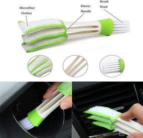 img 2 attached to 🚗 Car Windshield Cleaning Tool with Handle - Window Cleaner Brush Kit for Auto Glass, Interior and Exterior Cleaning - Microfiber Cloth Pad Head Included