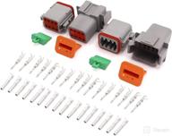 ruikarhop 2 sets dt series connector: sealed 8 pin male and female auto waterproof electrical wire connector plug (16-22 awg) logo