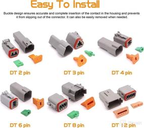 img 1 attached to Ruikarhop 2 Sets DT Series Connector: Sealed 8 Pin Male and Female Auto Waterproof Electrical Wire Connector Plug (16-22 AWG)