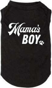 img 2 attached to 🐶 Futmtu Dog Shirts - Mama's Boy, Mama's Girl, Doggy Clothes - Daddy's Boy, Daddy's Girl Slogan Costume - Letter Printed Vest for Small Dogs, Puppy T-Shirt - Black, Large