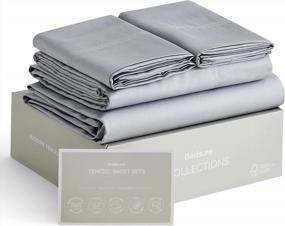 img 4 attached to Cool Down Hot Summer Nights With BEDSURE Cooling Sheets Queen - 100% Eucalyptus Luxury Hotel Bed Sheets