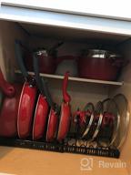 img 1 attached to Maximize Your Kitchen Space With AHNR'S 10+ Pans And Pots Lid Organizer Rack Holder In Red review by Kevin Webb