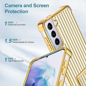 img 3 attached to Чехол OCYCLONE Для Samsung Galaxy S21, Встроенная Подставка [двухсторонняя Подставка] Противоскользящий Ударопрочный Защитный Милый Чехол Для Телефона Samsung S21 5G 6,2 Дюйма 2021 - Золото