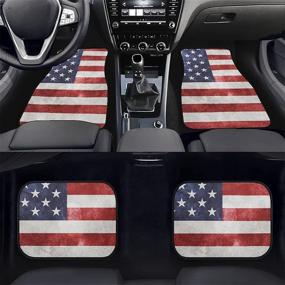img 3 attached to Ledback American Flag Print Full Set 4PC Car Floor Carpet Mats