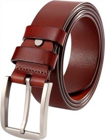 img 3 attached to Men'S Leather Belt 100% Full Grain Solid Genuine 1.5 Inch Width - NO FILLERS By Ledamon