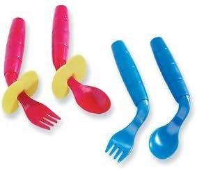 img 1 attached to EasieEaters Curved Utensils - Left-handed Ergonomic Cutlery without Shield