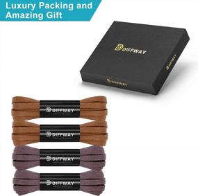 img 2 attached to 4 Pairs Of DIFFWAY Flat Waxed Cotton Shoe Laces - Perfect For Dress Shoes, Chukka Boots & Sneakers!