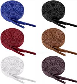 img 1 attached to 4 Pairs Of DIFFWAY Flat Waxed Cotton Shoe Laces - Perfect For Dress Shoes, Chukka Boots & Sneakers!